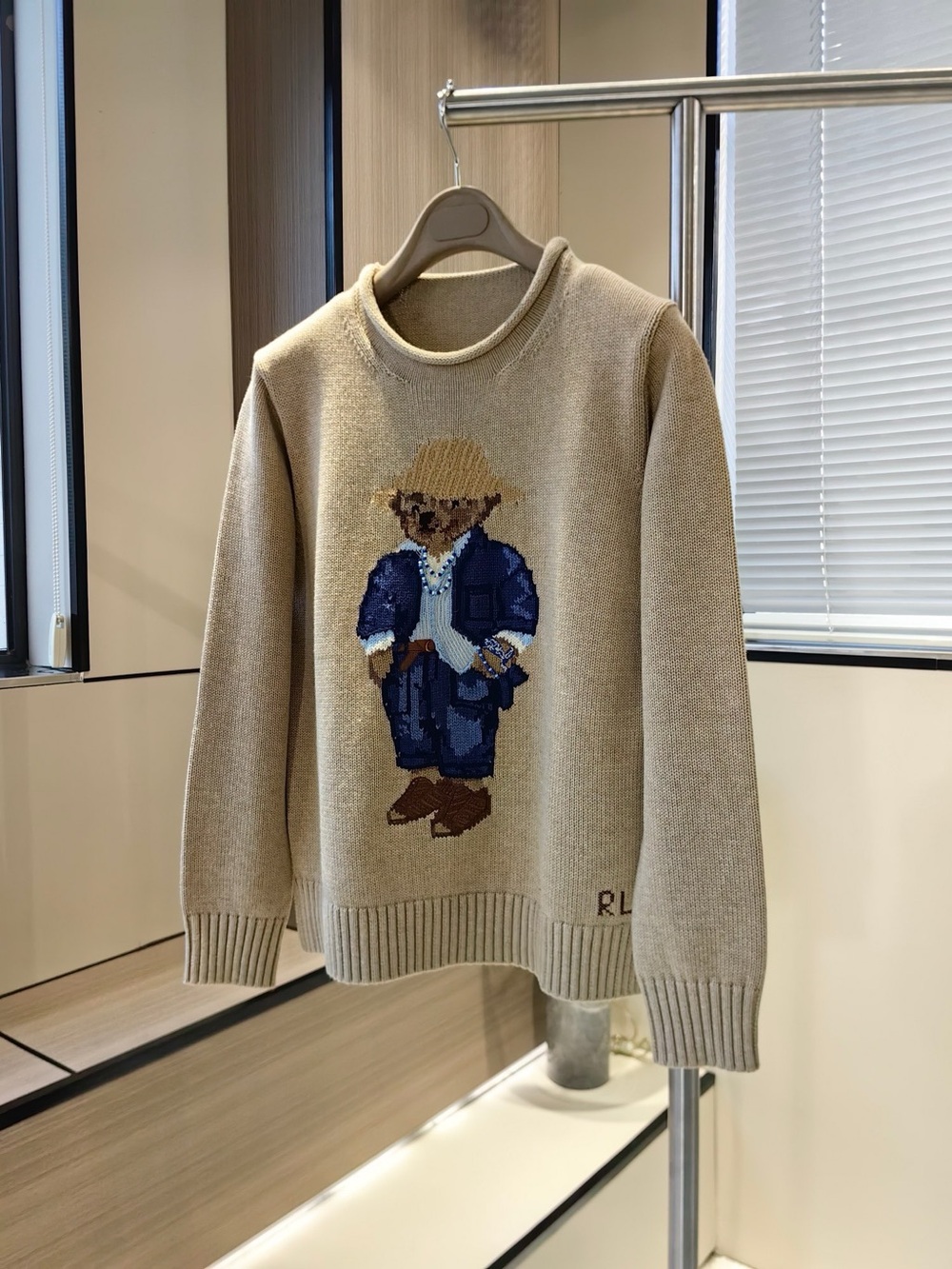 Polo by Ralph Lauren Beige Bear Crewneck Sweater
